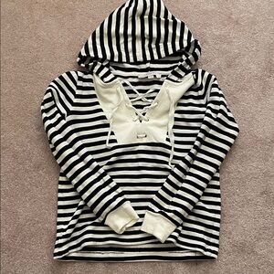 LOFT Navy and White Striped Sweater